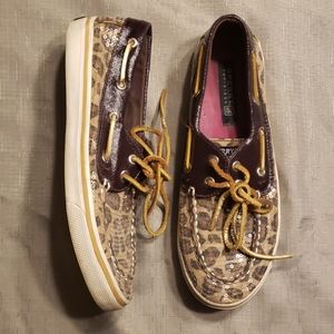 Sperry Leopard Sequin Boat Shoes